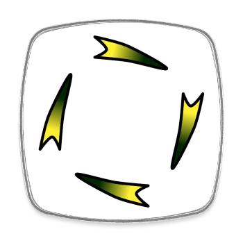 Luminous Corner Ribbons Abstract - Square fridge magnet - white - Front