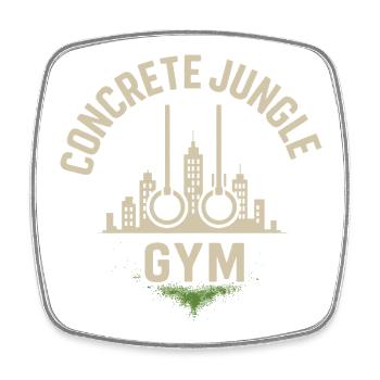 Gymnase de jungle en béton - Magnet carré - blanc - Devant