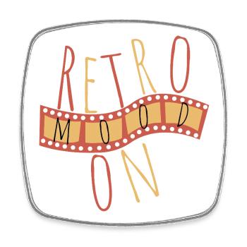 Ambiance rétro – Style vintage - Magnet carré - blanc - Devant
