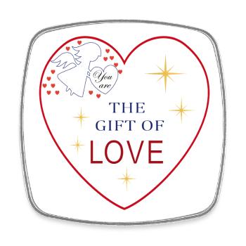 Heart Angel Love - Square fridge magnet - white - Front