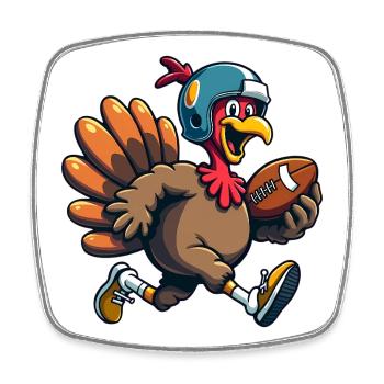 Thanksgiving Football Truthahn - Viereckiger Kühlschrankmagnet - Weiß - Vorne