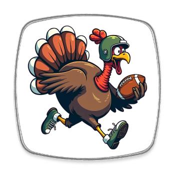 Thanksgiving Football Truthahn - Viereckiger Kühlschrankmagnet - Weiß - Vorne