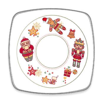 Nussknacker Weihnachten - Viereckiger Kühlschrankmagnet - Weiß - Vorne