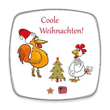 Coole Weihnachten  - Viereckiger Kühlschrankmagnet - Weiß - Vorne