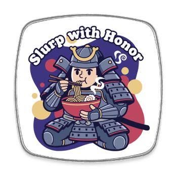 Slurping with Honor Armor - Square fridge magnet - white - Front