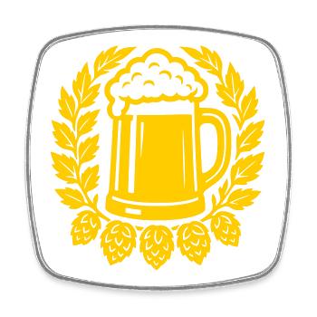 Bier - Square fridge magnet - white - Front
