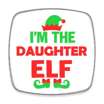 T-shirt de Noël Fille Elfe - Magnet carré - blanc - Devant