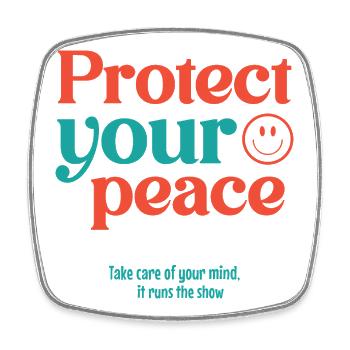 Protect Your Peace - Square fridge magnet - white - Front
