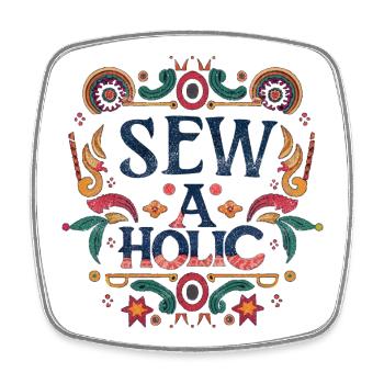 Sew-aholic - Square fridge magnet - white - Front