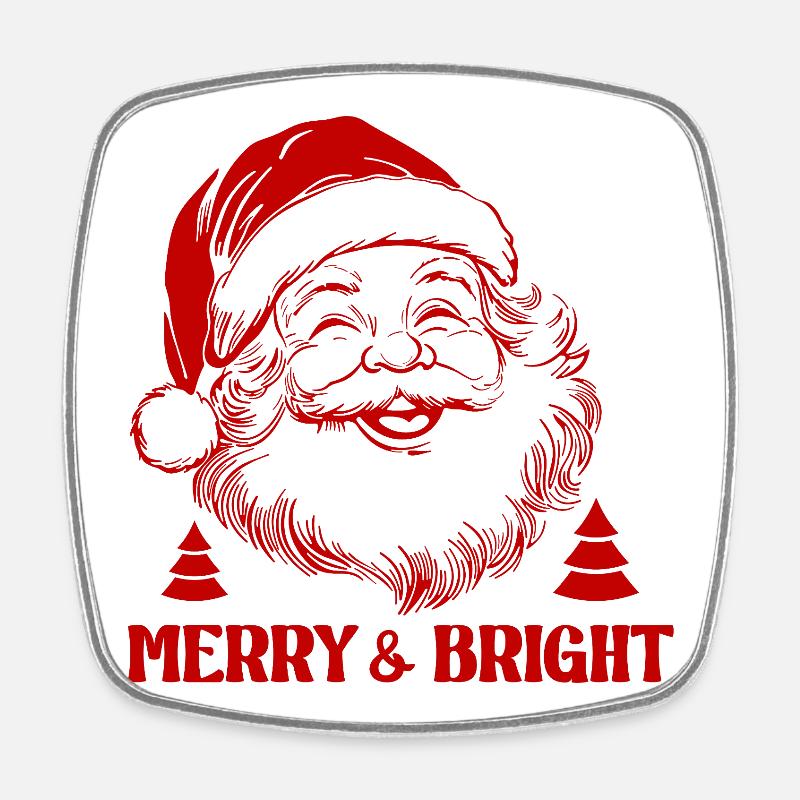Santa Claus and Christmas - Square fridge magnet - white