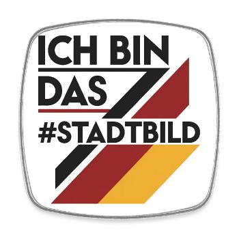 Ich Bin Das Stadtbild Politisches Statement - Viereckiger Kühlschrankmagnet - Weiß - Vorne