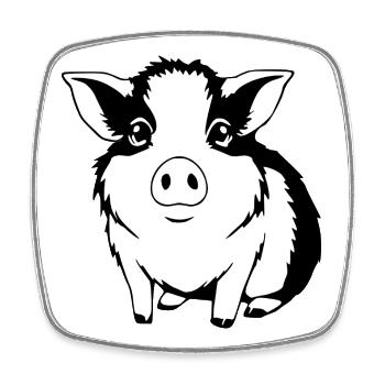 Meerschweinchen T-shirt Geschenk  - Viereckiger Kühlschrankmagnet - Weiß - Vorne