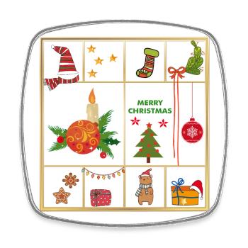 Weihnachtliche Collage  - Viereckiger Kühlschrankmagnet - Weiß - Vorne