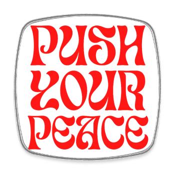 Push Your Peace Peacezeichen Frieden - Viereckiger Kühlschrankmagnet - Weiß - Vorne