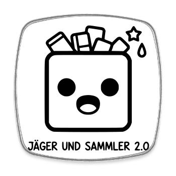Hunter-Gatherer 2.0 | Gamer & Loot - Square fridge magnet - white - Front
