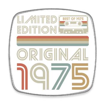 Cassette rétro originale limitée de 1975 - Magnet carré - blanc - Devant