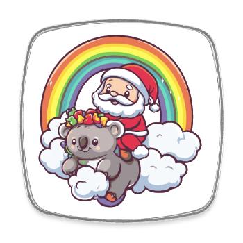Koala Père Noël Noël - Magnet carré - blanc - Devant