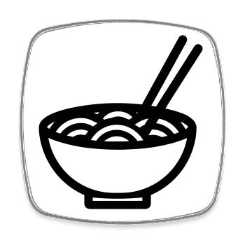 ramen - Magnet carré - blanc - Devant