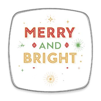 Joyeux et Lumineux Fête Festive - Magnet carré - blanc - Devant