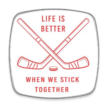 Para hockey sur glace handicap - Magnet carré - blanc - Devant