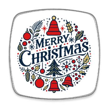 Frohe Weihnachten 3 - Viereckiger Kühlschrankmagnet - Weiß - Vorne