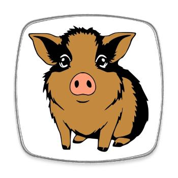 Meerschweinchen T-shirt Geschenk - Viereckiger Kühlschrankmagnet - Weiß - Vorne