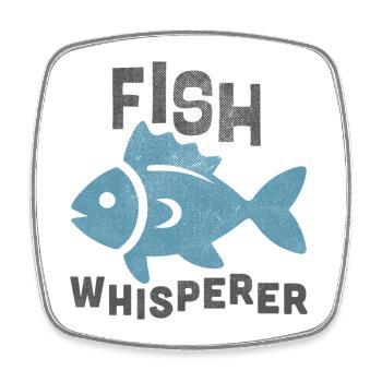 fish whisperer - Viereckiger Kühlschrankmagnet - Weiß - Vorne