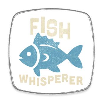 fish whisperer - Viereckiger Kühlschrankmagnet - Weiß - Vorne