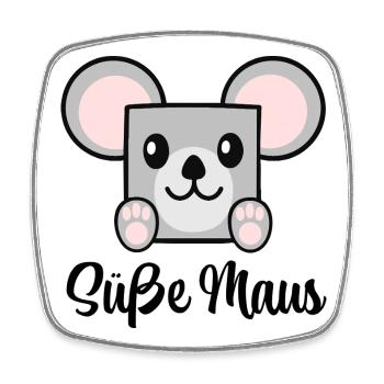 cute mouse - Square fridge magnet - white - Front