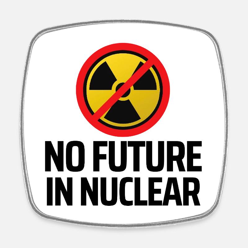 No nuclear power - Square fridge magnet - white