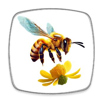 honeybee - Square fridge magnet - white - Front