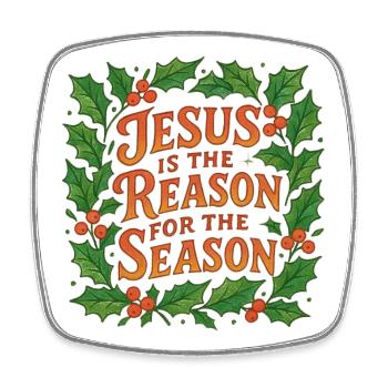 Jesus ist der Grund für die Jahreszeit - Viereckiger Kühlschrankmagnet - Weiß - Vorne