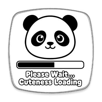 Panda Loading Screen Soft Toy - Square fridge magnet - white - Front