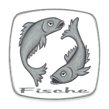 Sternzeichen Fische - Viereckiger Kühlschrankmagnet - Weiß - Vorne