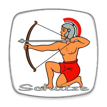 Signe du zodiaque Sagittaire - Magnet carré - blanc - Devant