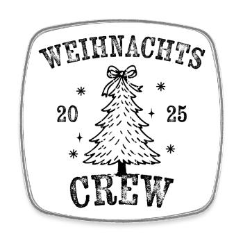 Weihnachtscrew 2025 - Viereckiger Kühlschrankmagnet - Weiß - Vorne