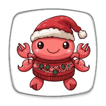 Crab Crab Christmas - Square fridge magnet - white - Front