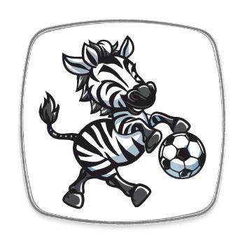 Zebraspieler mit Ball - Viereckiger Kühlschrankmagnet - Weiß - Vorne