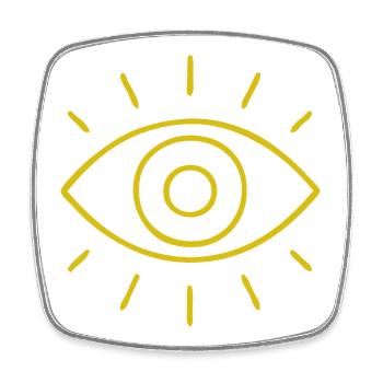 Motif Golden Eye Glow - Magnet carré - blanc - Devant