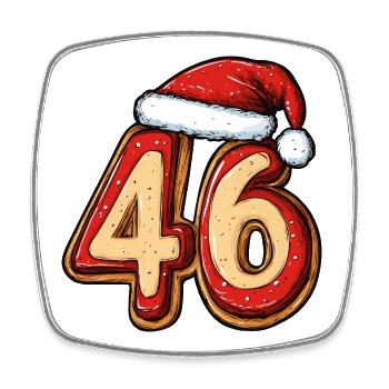 46 Number Cookie Christmas - Square fridge magnet - white - Front