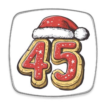 45 Number Cookie Christmas - Square fridge magnet - white - Front
