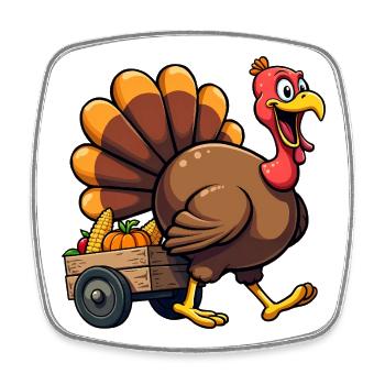 Thanksgiving Lustiger Thanksgiving Truthahn - Viereckiger Kühlschrankmagnet - Weiß - Vorne