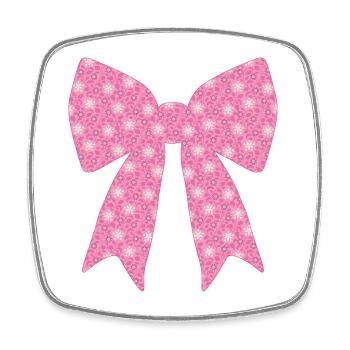 Pink Ribbon - Square fridge magnet - white - Front