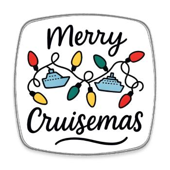 Merry Cruisemas Croisière familiale Noël - Magnet carré - blanc - Devant