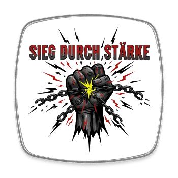 Sieg durch Stärke - Magnet carré - blanc - Devant
