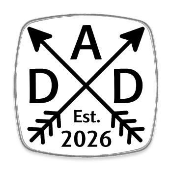 Dad Est. 2026 – Dad Shirt for Fathers-to-be - Square fridge magnet - white - Front