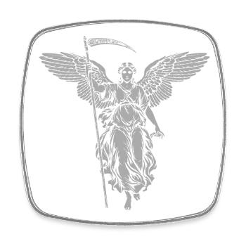 Winged Archangel Guardian - Square fridge magnet - white - Front