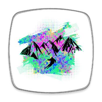 skifahren - Viereckiger Kühlschrankmagnet - Weiß - Vorne