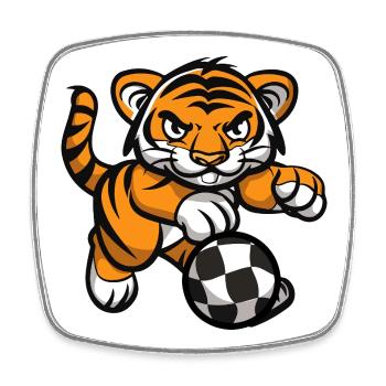 Tiger Football - Square fridge magnet - white - Front