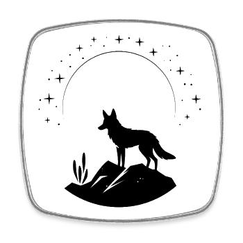 coyote - Square fridge magnet - white - Front
